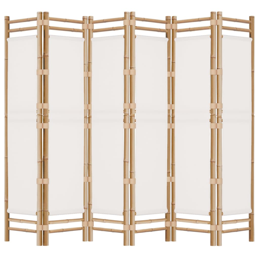 Folding 6-Panel Room Divider 240 cm Bamboo and Canvas